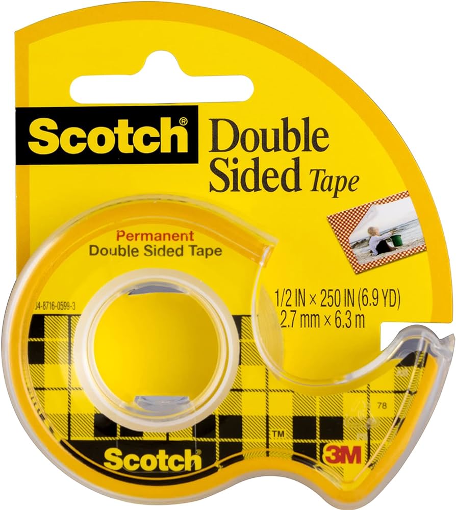 Scotch Double Sided Tape 1/2"x250" 