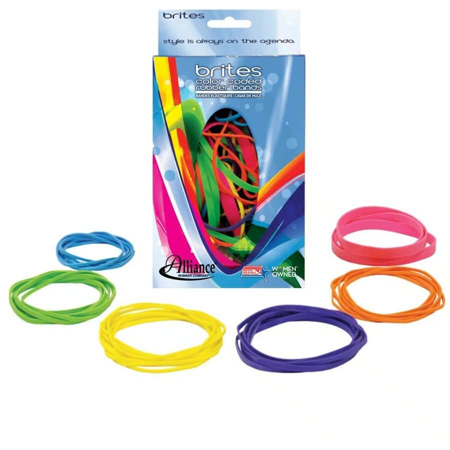 Alliance Brites Rubber Bands #07706 Asst Cols 1.5oz bx