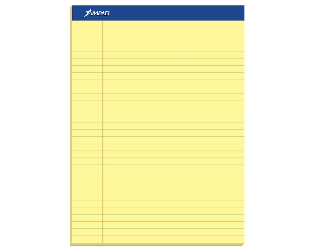 TOPS/AMPAD Writing Pads L/S YELLOW - Sold Singular - (12/pk)