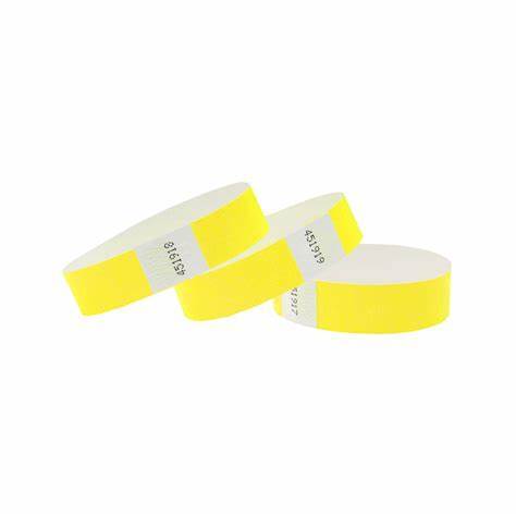 Wristbands 3/4 x 10" YELLOW (Sold as 100/pk)