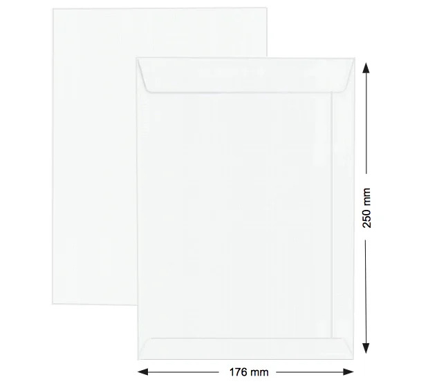White Envelope 176mm x 250mm (10x7)