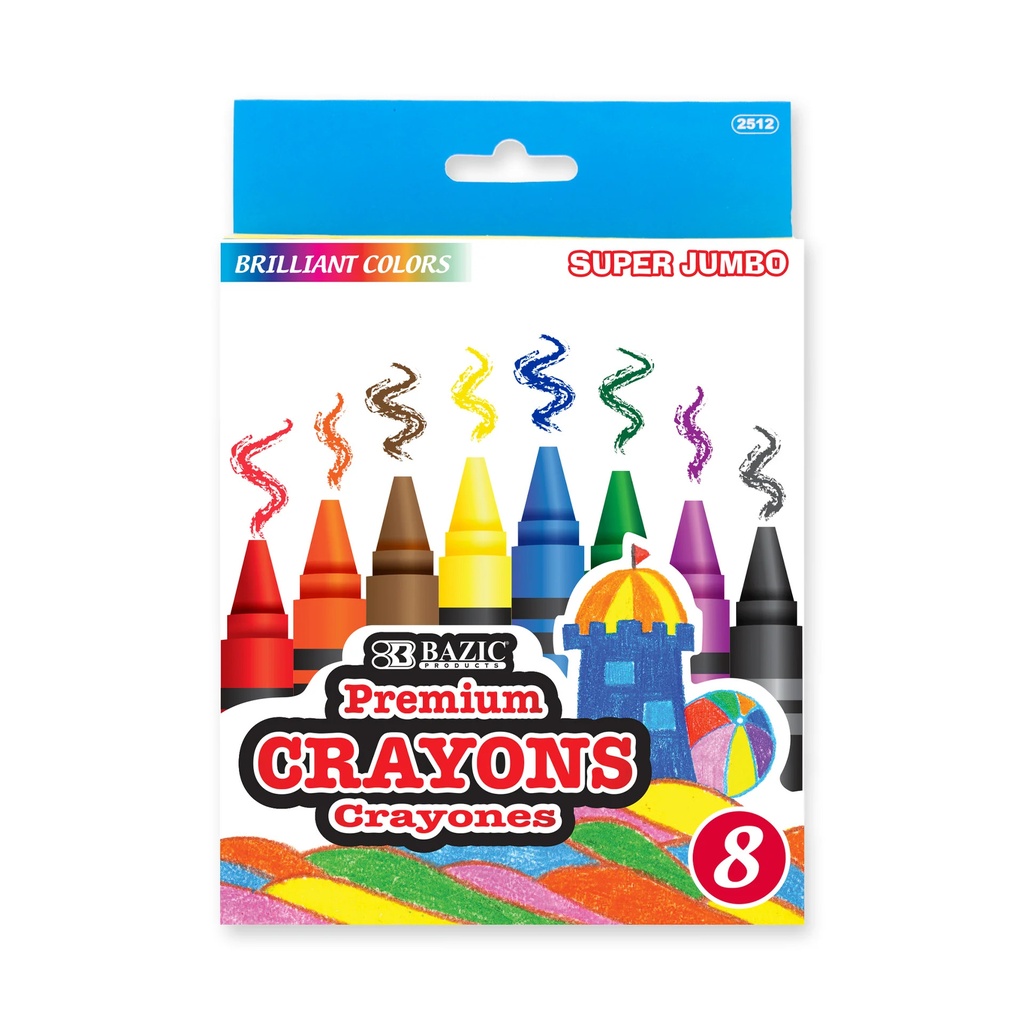 Bazic SUPER JUMBO Crayons 8s #2512