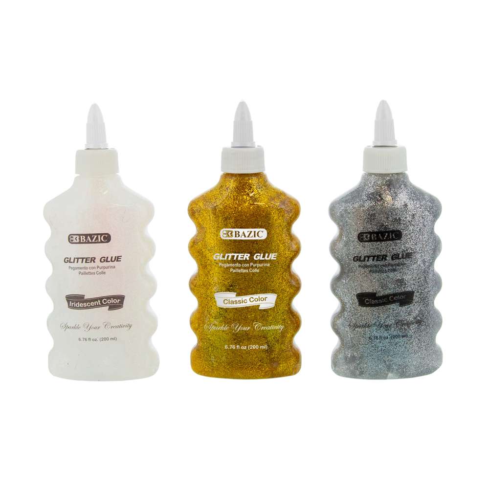 Bazic Glitter Glue IRIDESCENT/GOLD/SILVER 200ml