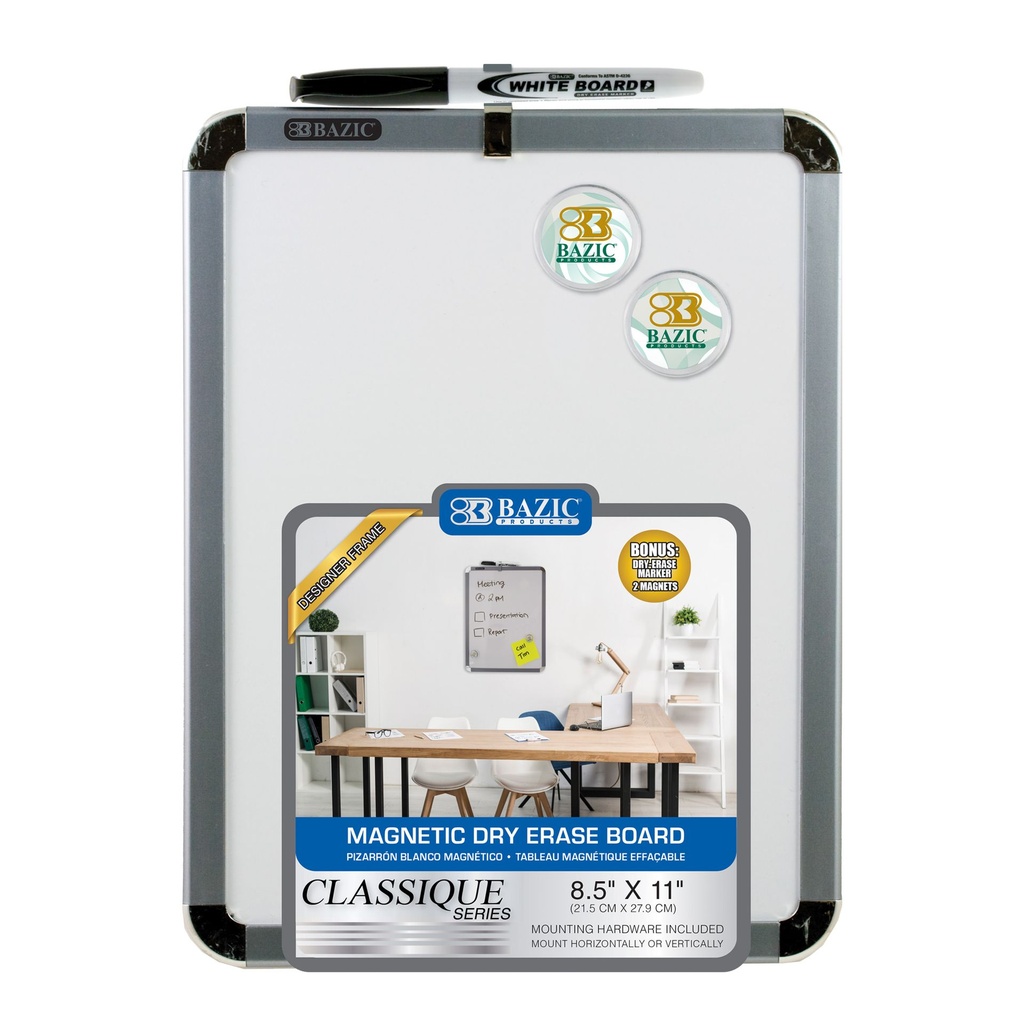 Bazic Dry Erase Board 8.5x11" Magnetic w/Marker