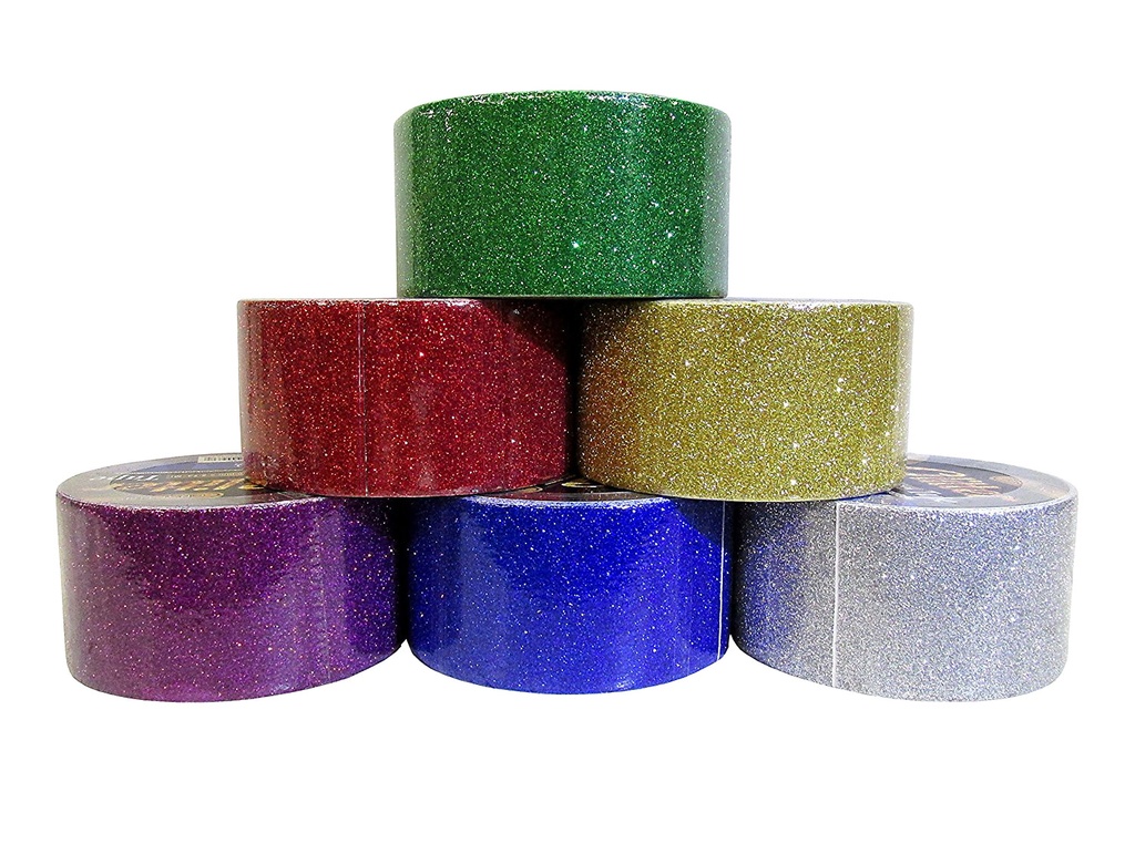 BAZIC GLITTER TAPE 1.88"x 3yd Asst. 36ct