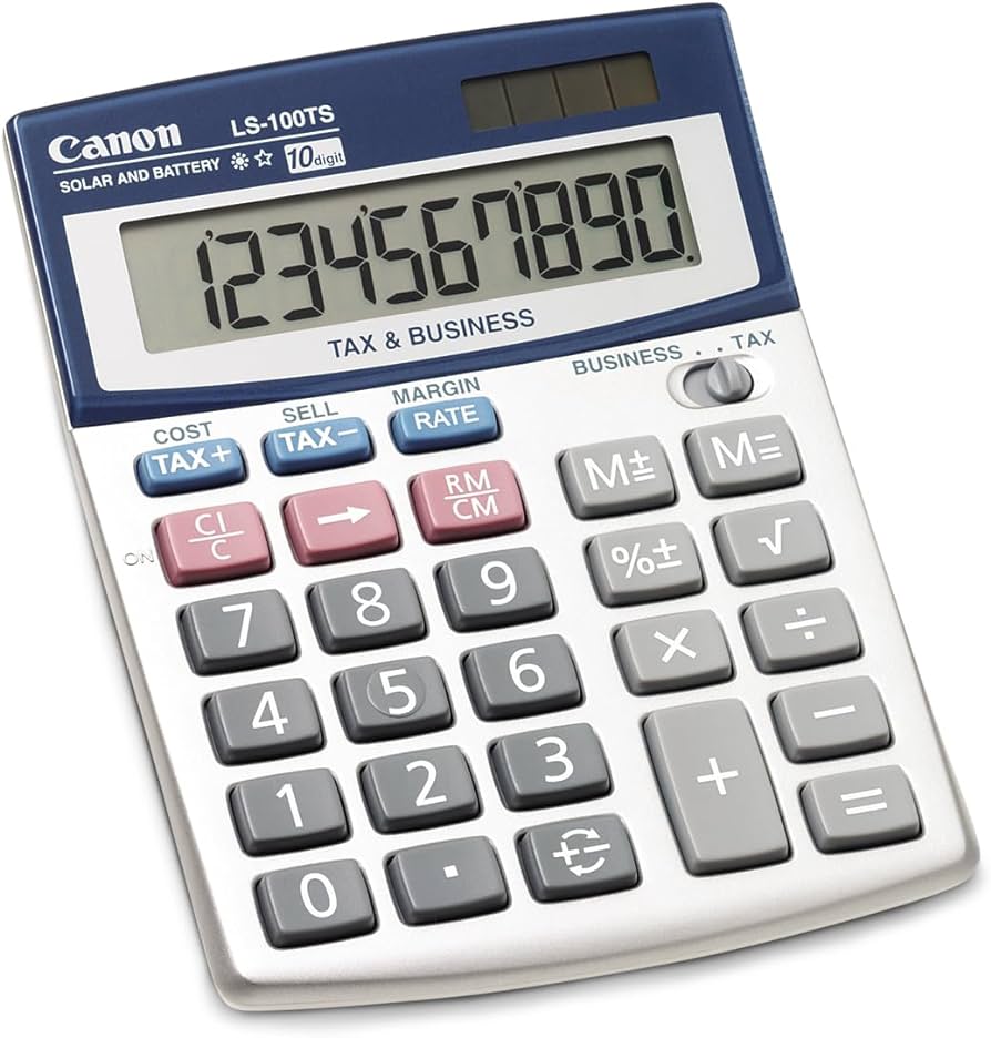 Canon #LS100TS Mini Desk 10 Digit Calculator