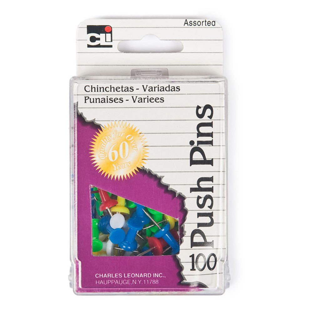 CLI Push Pins 100/bx Asst.