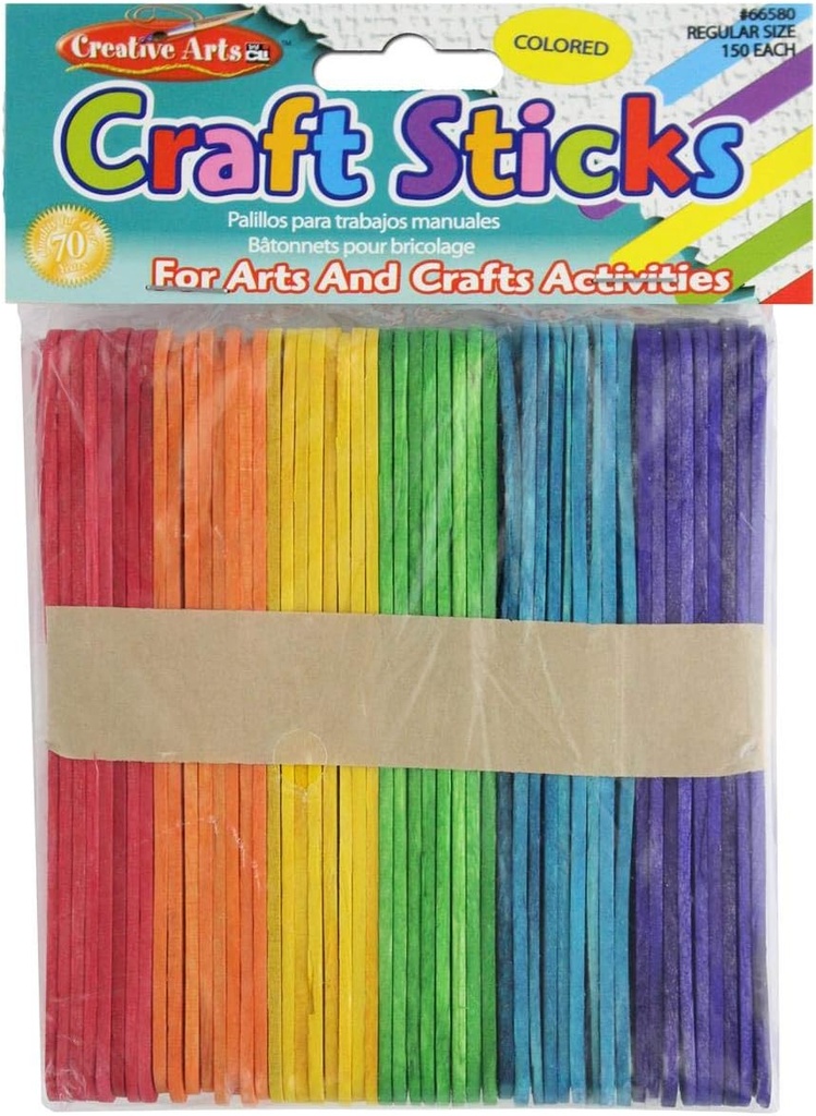 CLI Craft Sticks #66580 COLOURED 4 1/2x3/8"