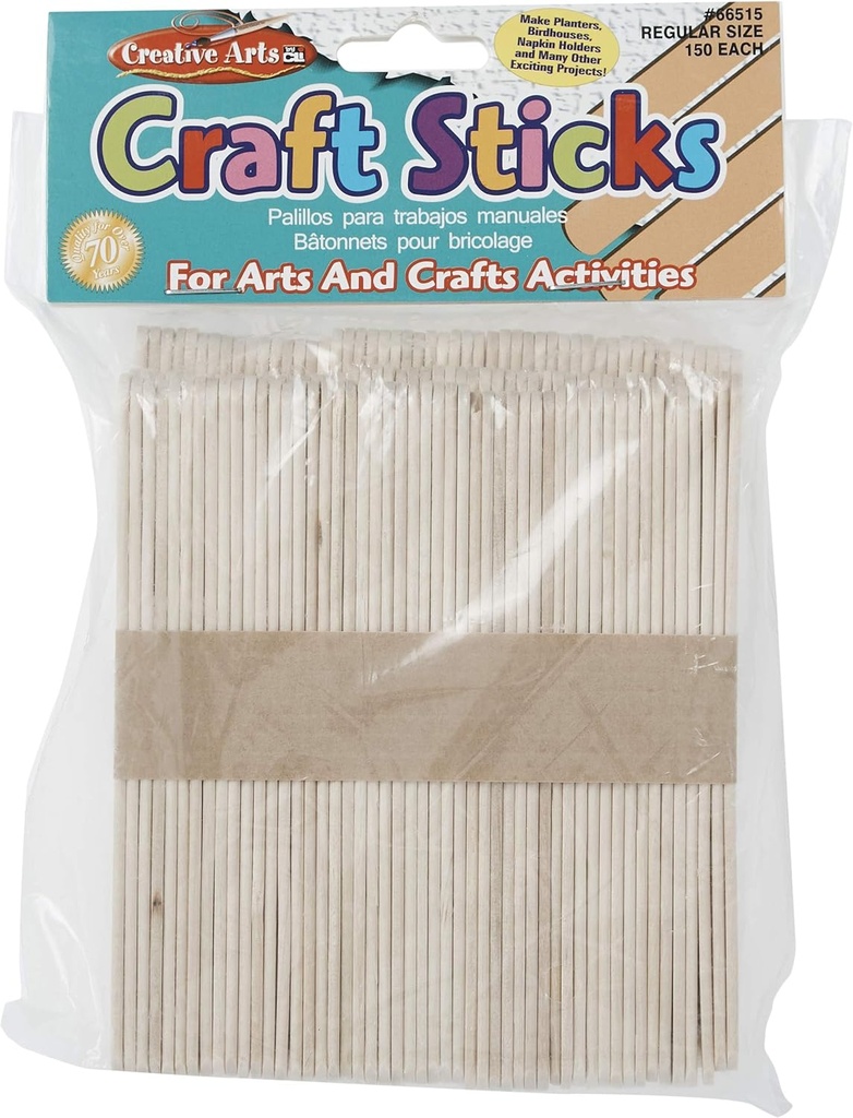 CLI Craft Sticks #66515 4.5"x3/8" 150/bag