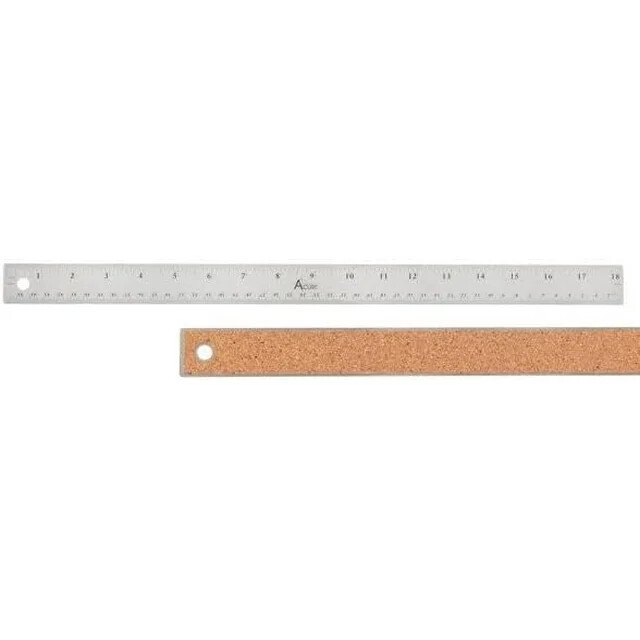 Stainless Steel Ruler 18" #42104-45A with Cork Back - Sale