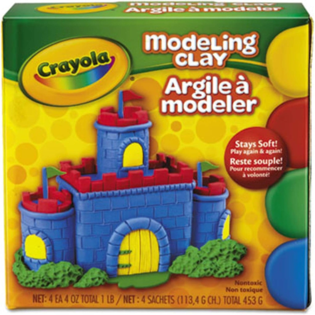 Crayola Modelling #57-0300 Clay 4Col - (12/ctn)