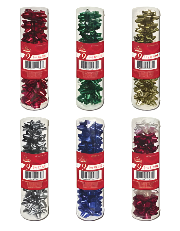 XMAS Bow Metallic Tube 9CT #BOWT9A42CD