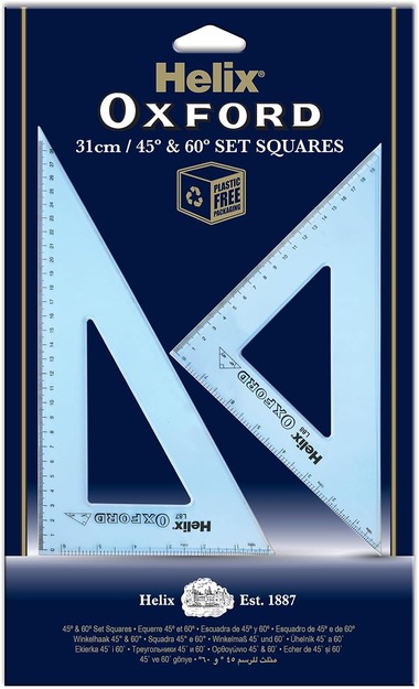 Oxford Set Square 31cm (45degree & 60degree) #R36011