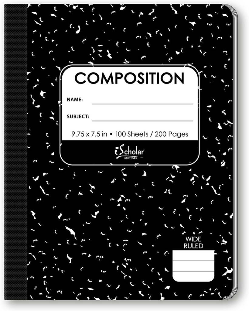 iScholar Composition BLACK #10100 Marble Book