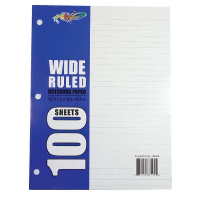 Winners Refills Sheets L/S Ruled 100s - (100/bx) 
