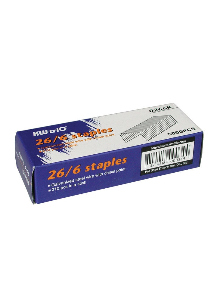 KW Trio Staples #0266K 26/6 5000s