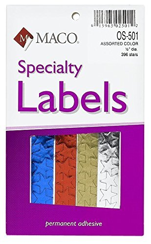 Asst. Color OS-501 Foil Stars 1/2" 396's