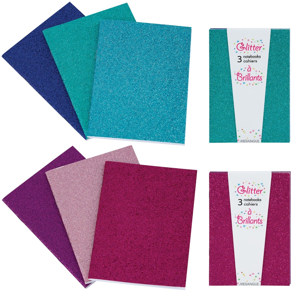 Glitter Notebooks #1028-2030 (Sold Per 3pk)