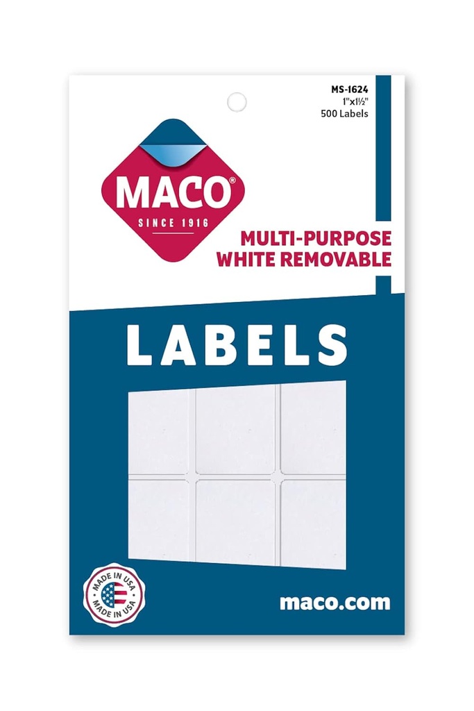 Maco Removable Labels 1x-1/2 500s - (18/bx)