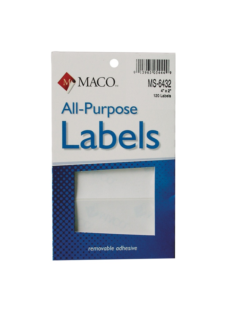 Maco Removable Labels 4x2 120s - (18/bx)