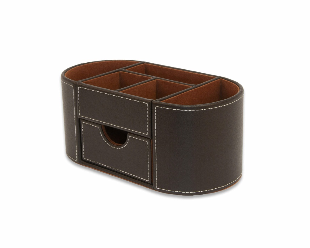 Desk Organizer #BPUD03 w/Drawer F/Leather Brown