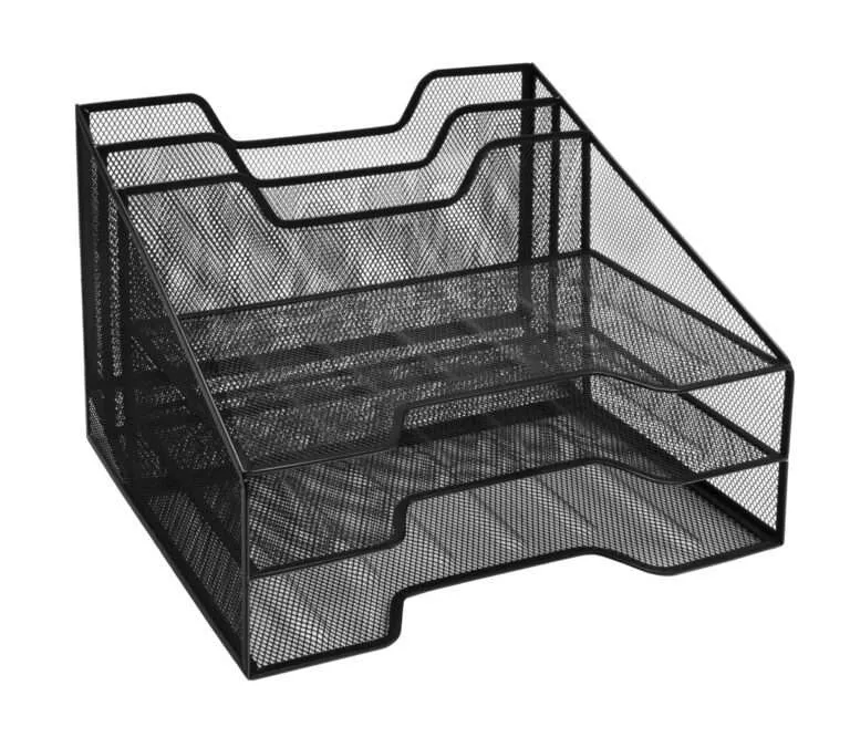 File Holder 2 Vertical/3 Horizontal Black Wiremesh
