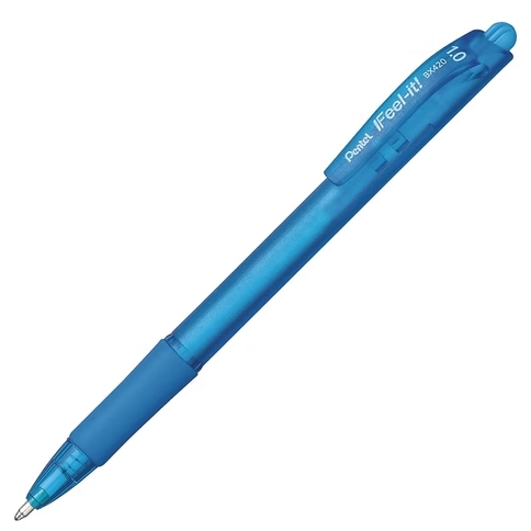 Pentel Feel It RETR. 1.0mm SKY BLUE BP Pen - (12/bx)