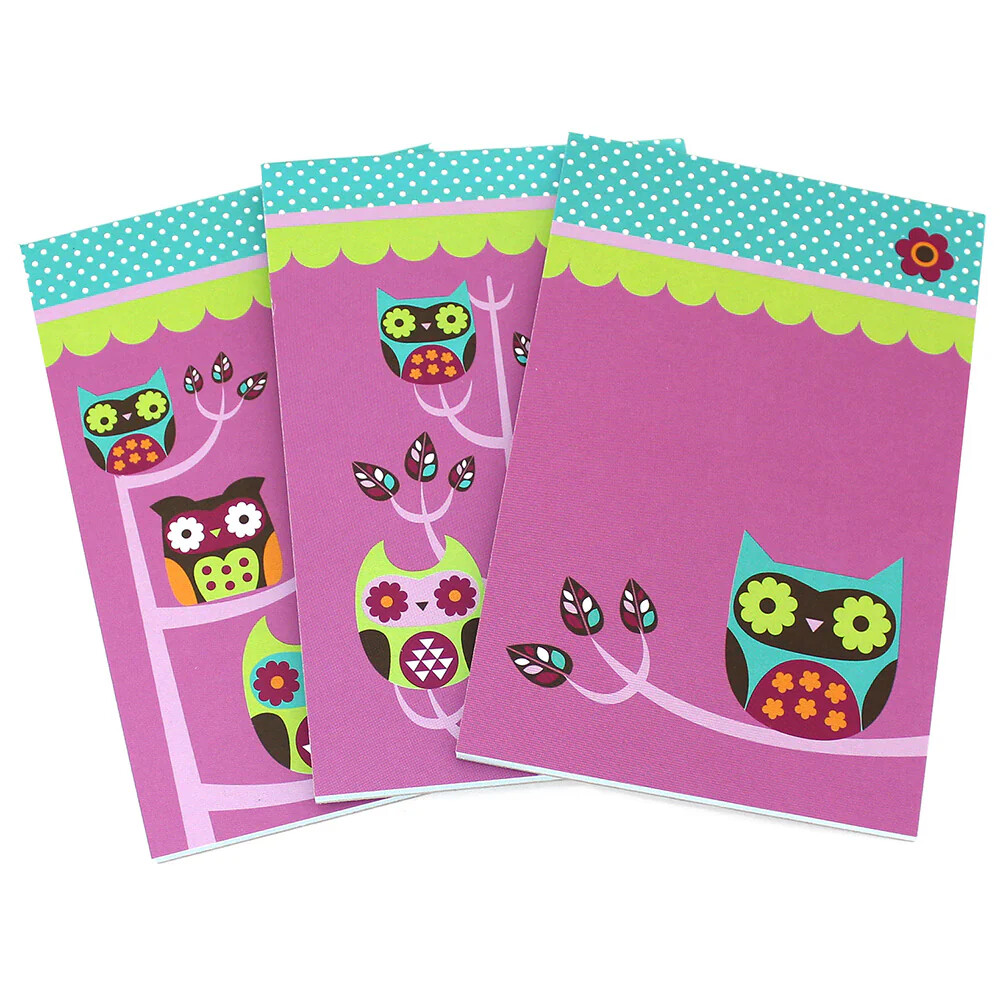Memo Pad Owl 3Pk Set