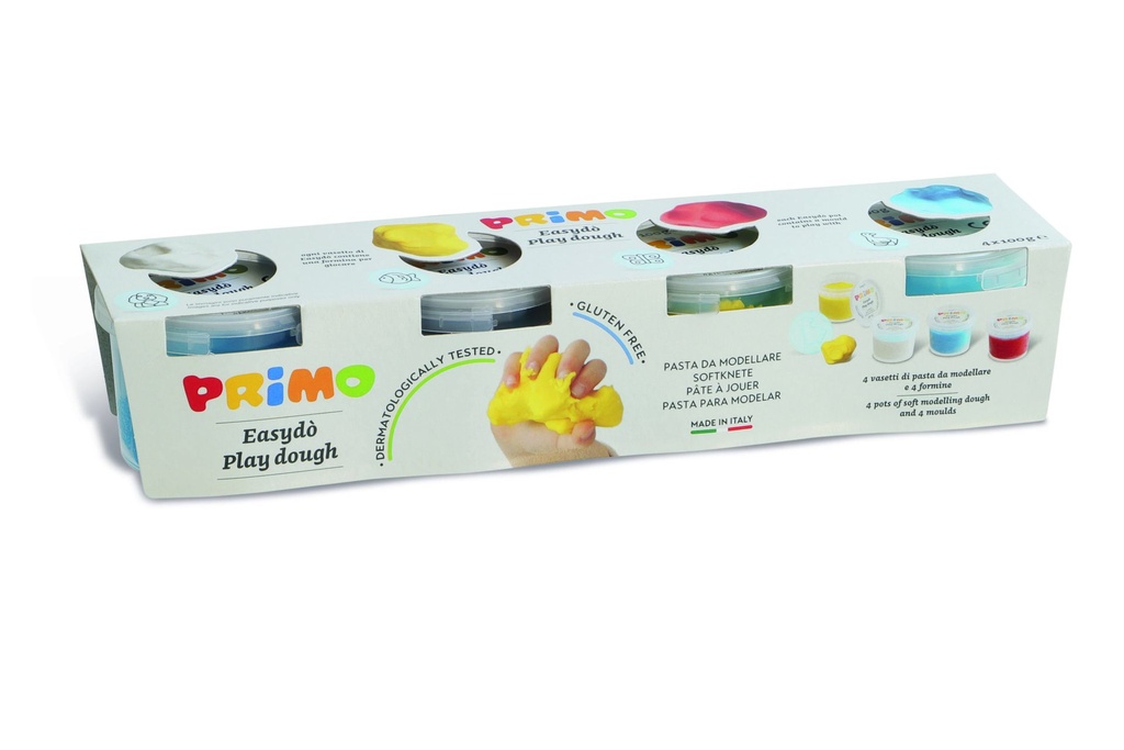 Primo Play Dough 2907ED4B 4s Pots - (6/ctn)