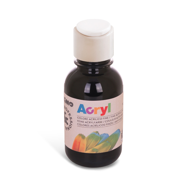 Fine Acrylic #125800 BLACK 125ml Paint - (6/ctn)