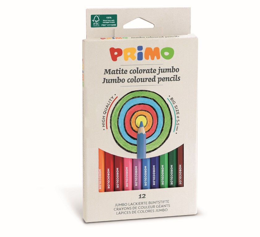 Primo Pencils Coloured JUMBO 510MAXI12EFSC 12s - (24/ctn)