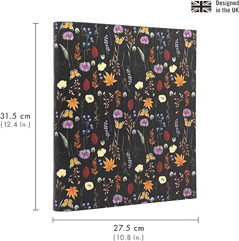 PUKKA BLOOM Binder 3 Ring A4 Bloom FLORAL BLACK