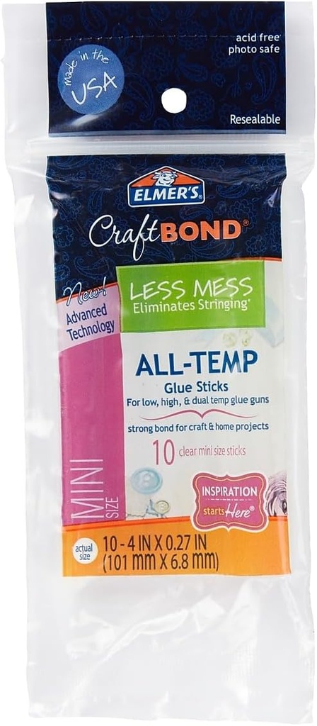 Elmers Glue Gun STICKS E6054 4" Mini 10pk