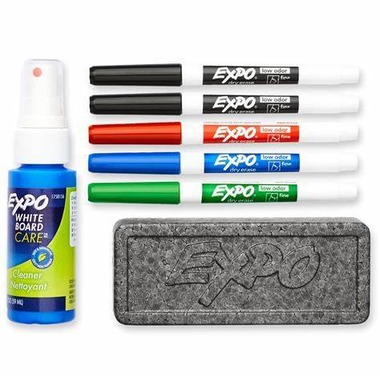Expo Dry Erase Set #80653A with 4 Markers/Cleaner/Eraser