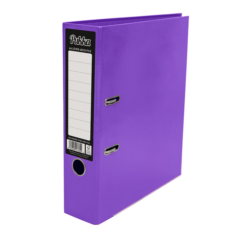 Brights Lever Arch #7762 PURPLE A4 Pukka 