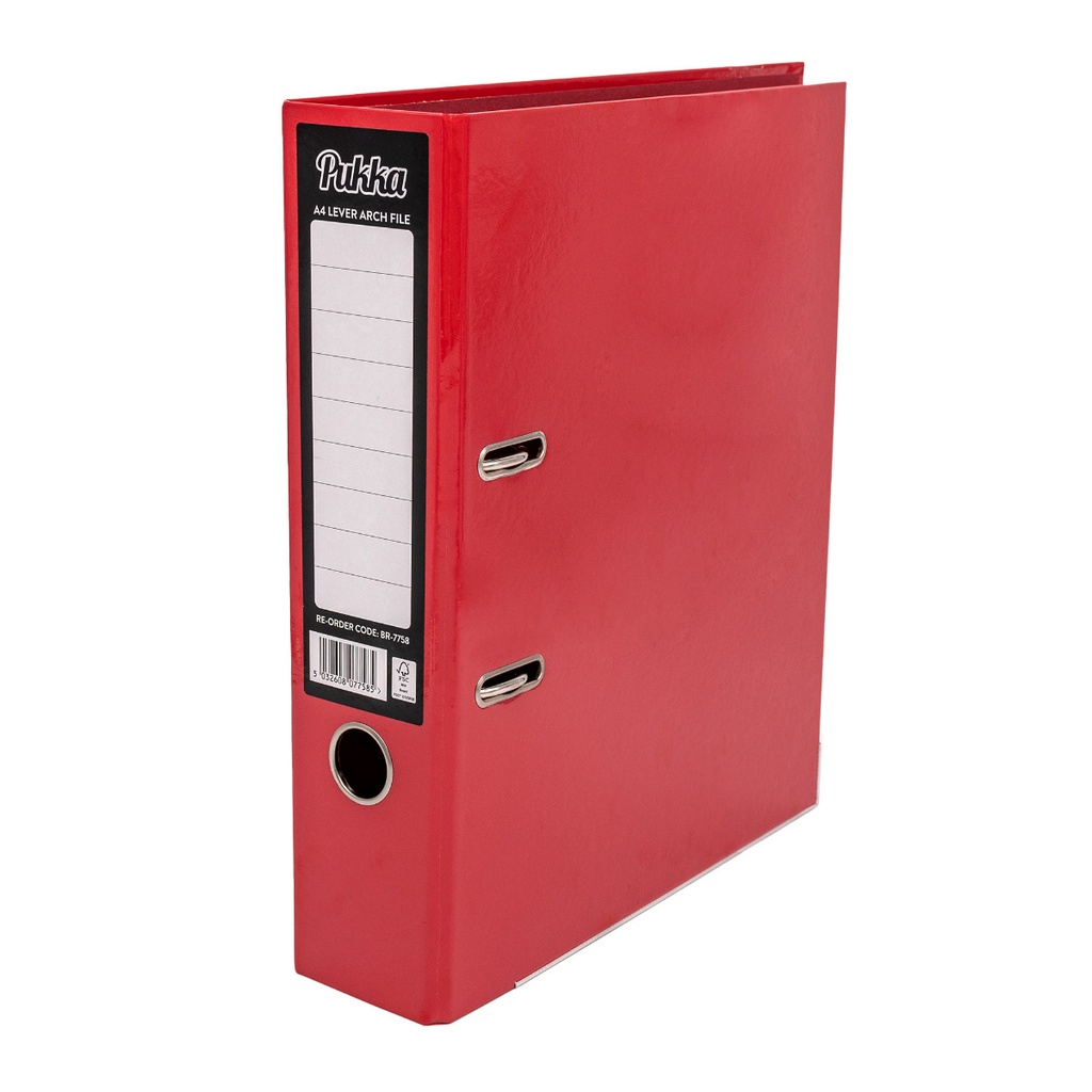 Brights Lever Arch #7758 RED A4 Pukka