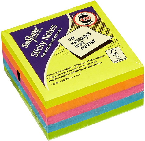 Snopake Sticky 3x3 NEON Notes - SINGLE