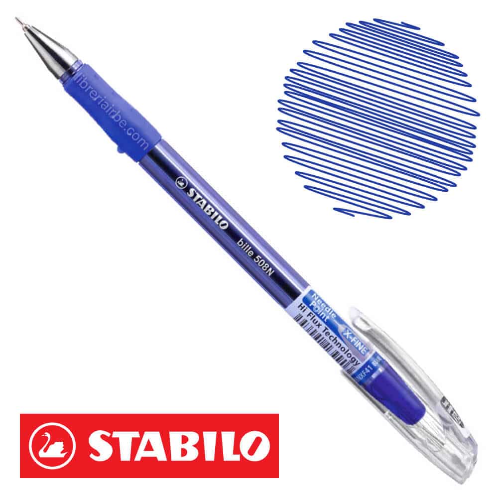 Stabilo BLUE Bille X-FINE Needle Point BP Pen (Each) - (10/bx)