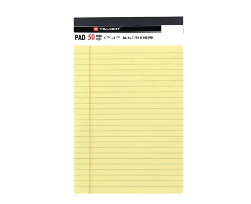 Writing 8x5 Yellow Pad  - Talbot