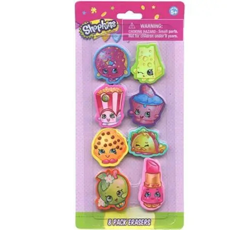 4214SD* Shaped Eraser 8pk SHOPKINS