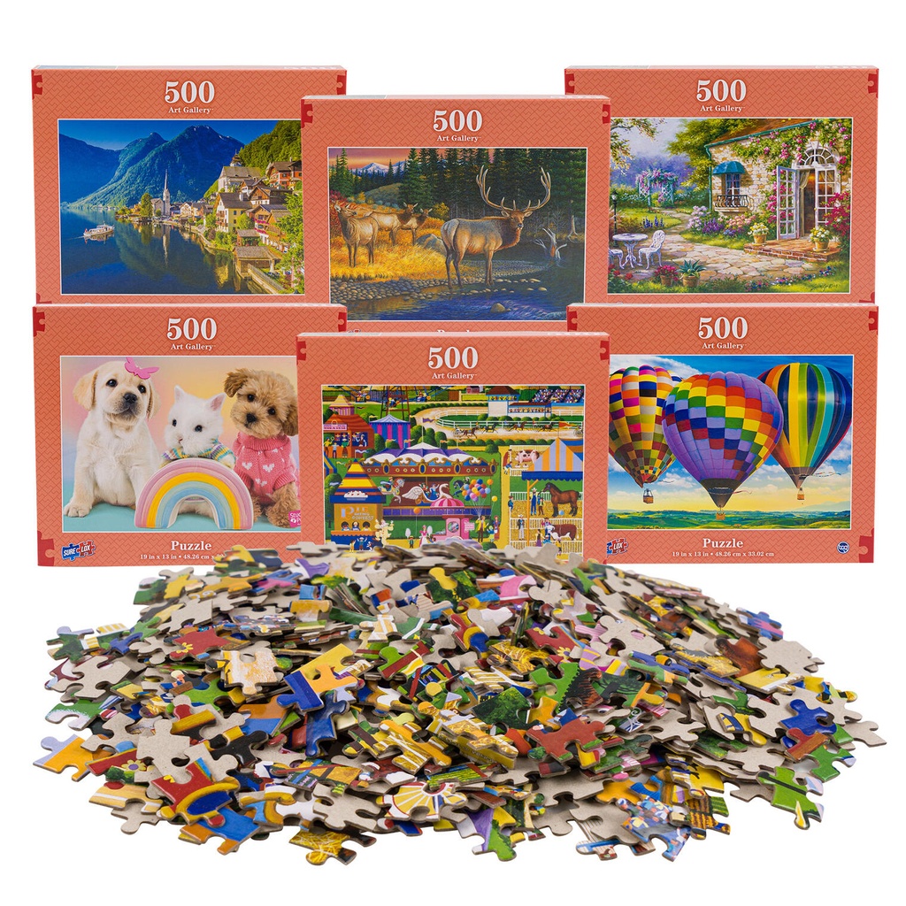 44022P* Puzzle 500pc Deluxe 6 Asst