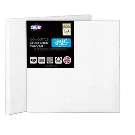 Stretched White 12x12" Canvas Thin Edge #7290016