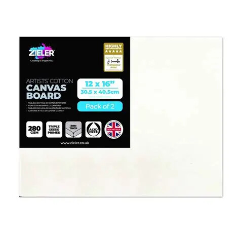 Zieler Stretched White 12x16" Canvas Thin Edge #9290017
