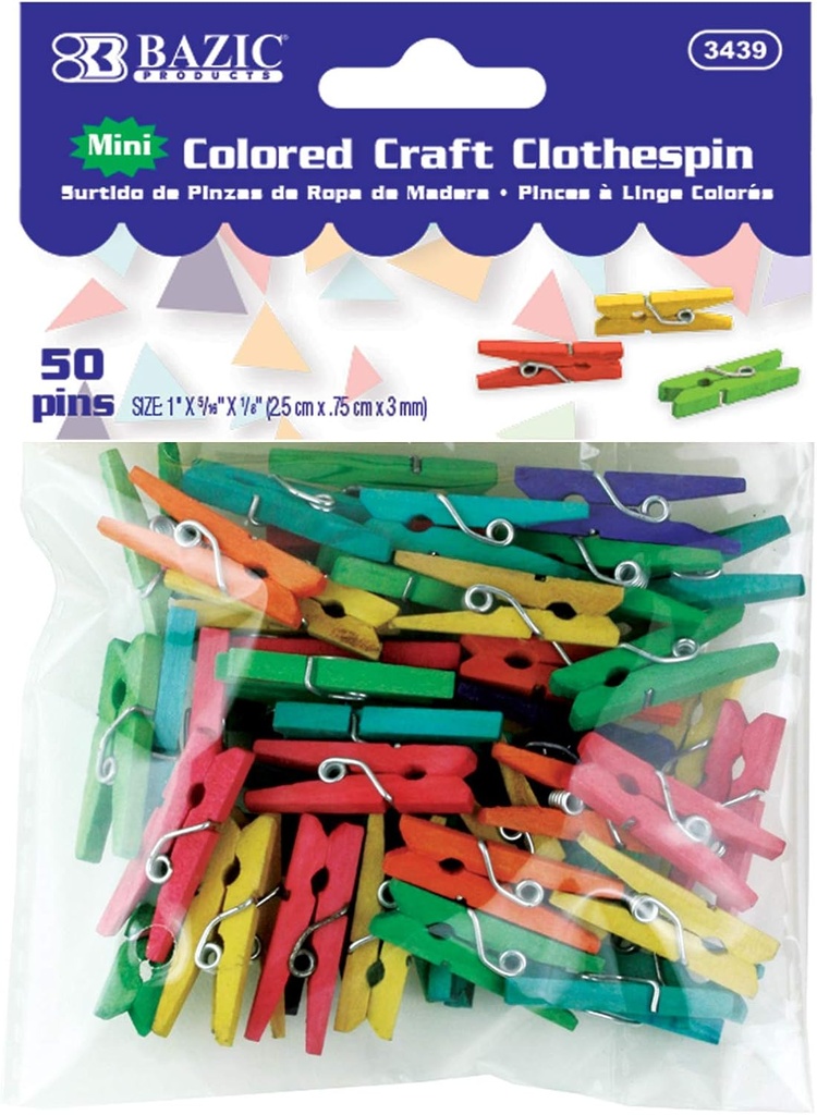 Bazic Coloured Mini Clothes Pins -  Sale