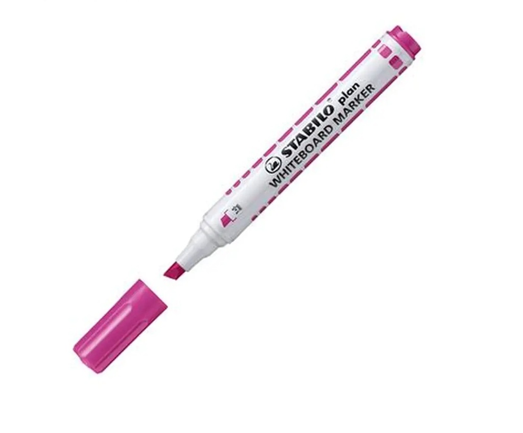 Plan Whiteboard PINK Chisel Marker - (10/bx)