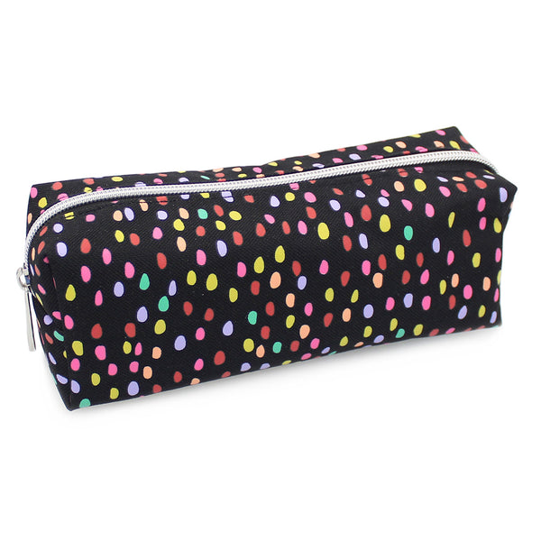 Pencil Case - Rainbow Spots Black