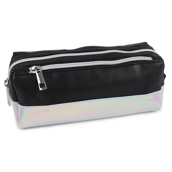 Pencil Case - Black Girls Oblong 2 Zip