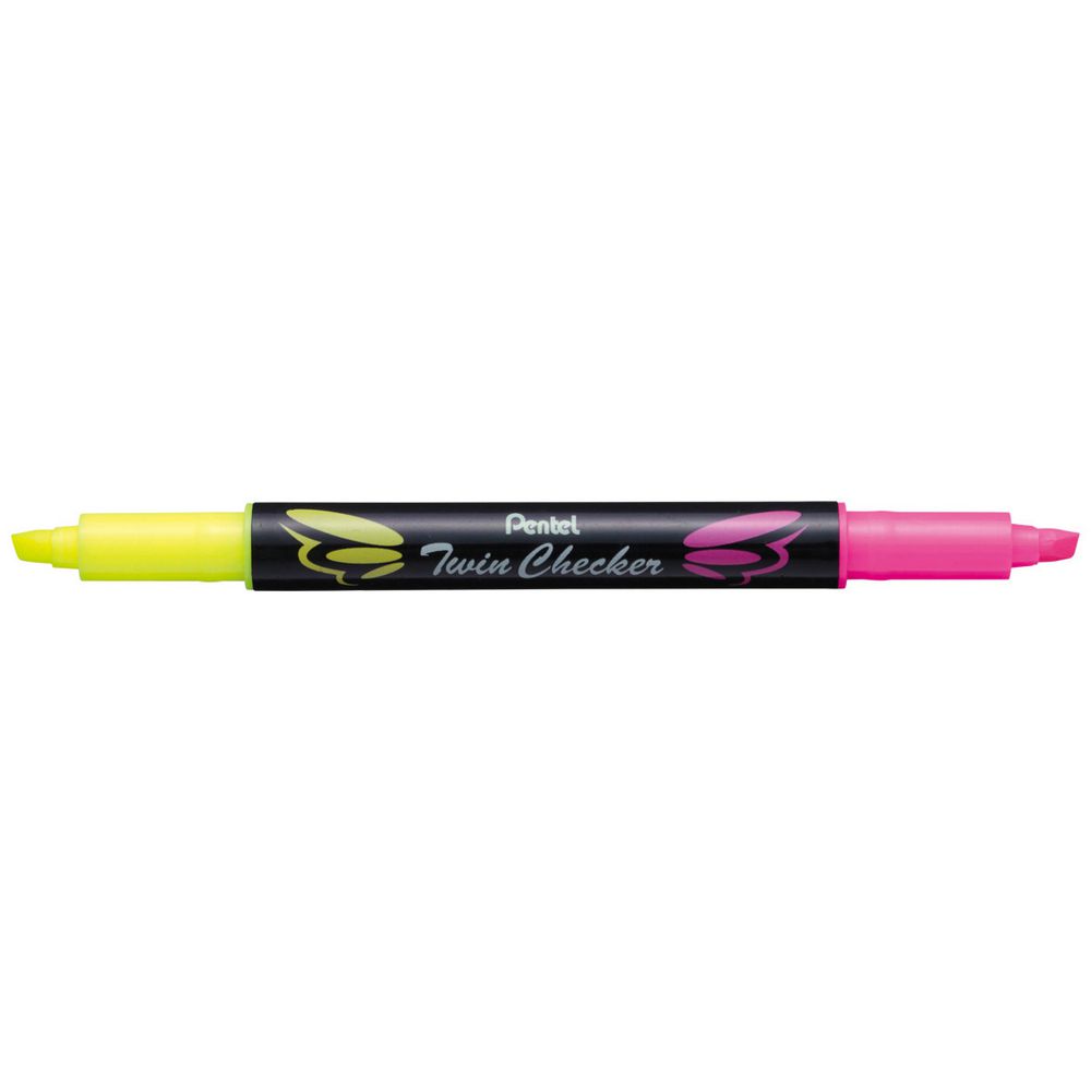 Pentel Twin Checker Highlighter YELLOW/PINK - (12/bx)