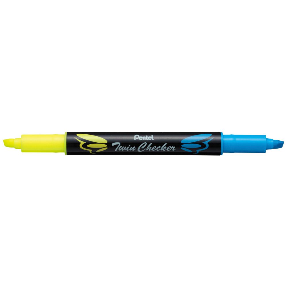 Pentel Twin Checker Highlighter YELLOW/BLUE - (12/bx)