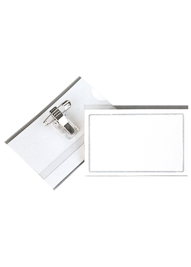 Name Badge w/Clip & Pin 3-1/2" x 2-1/4" (Singular) - (50/pk)